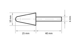 Saplı Taş KE Yuvarlak Uçlu Konik 1025.06x40mm EKR 46 N V7 - Görsel 2